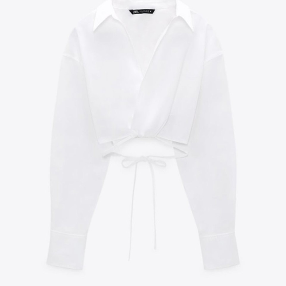 Zara Cropped Wrap Style Shirt
